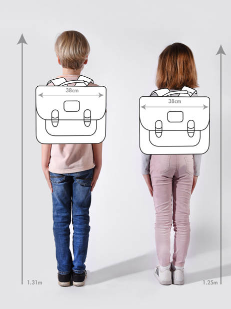 Boekentas Kinderen 2 Compartimenten Cameleon Grijs vintage urban CA38 ander zicht 1